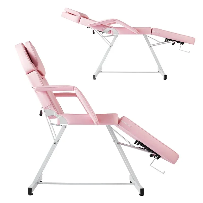 Portable Collapsible Salon Beds Beauty Salon Furniture Massage Tables Clinics Tattoo Eyelash Beds Pink Salon Spa Beauty Beds