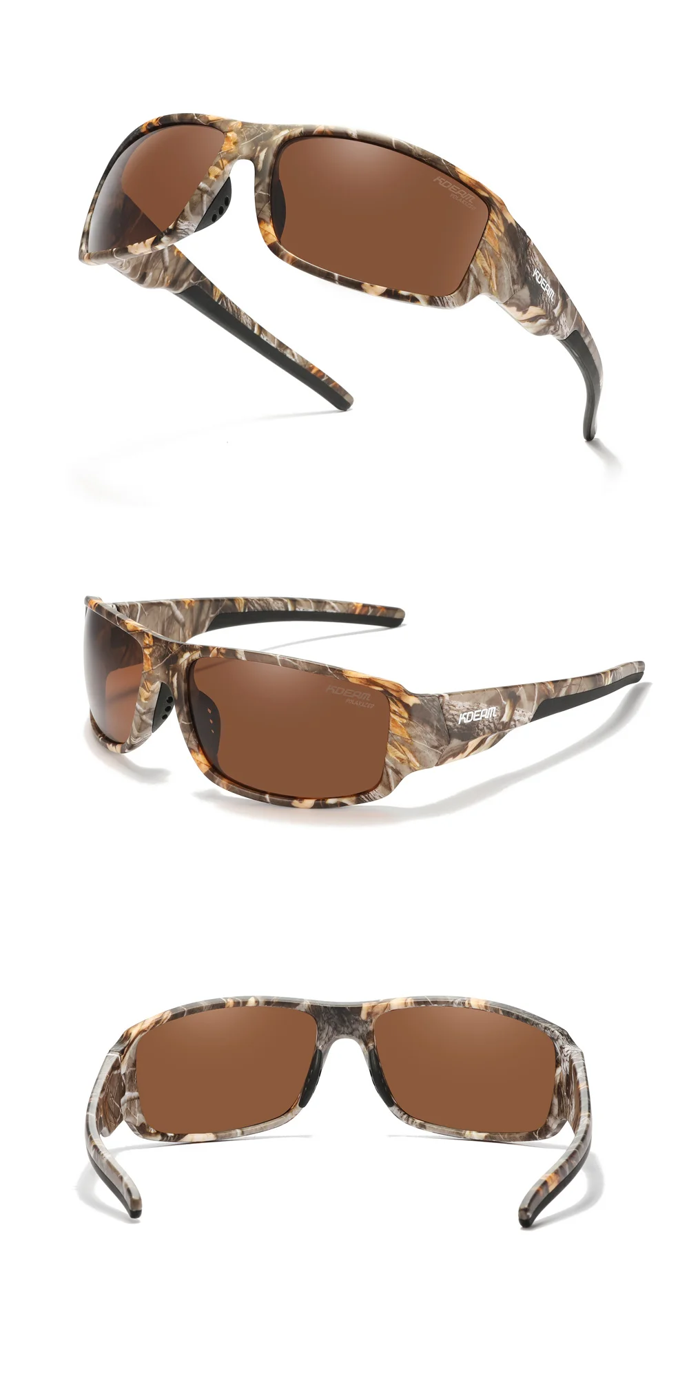 KDEAM Leistung Polarisierte Sonnenbrille Für Männer Druck Muster Design Rahmen Gläser Durchlässigkeit Cat.3 männer Sport Brille – Detail 22