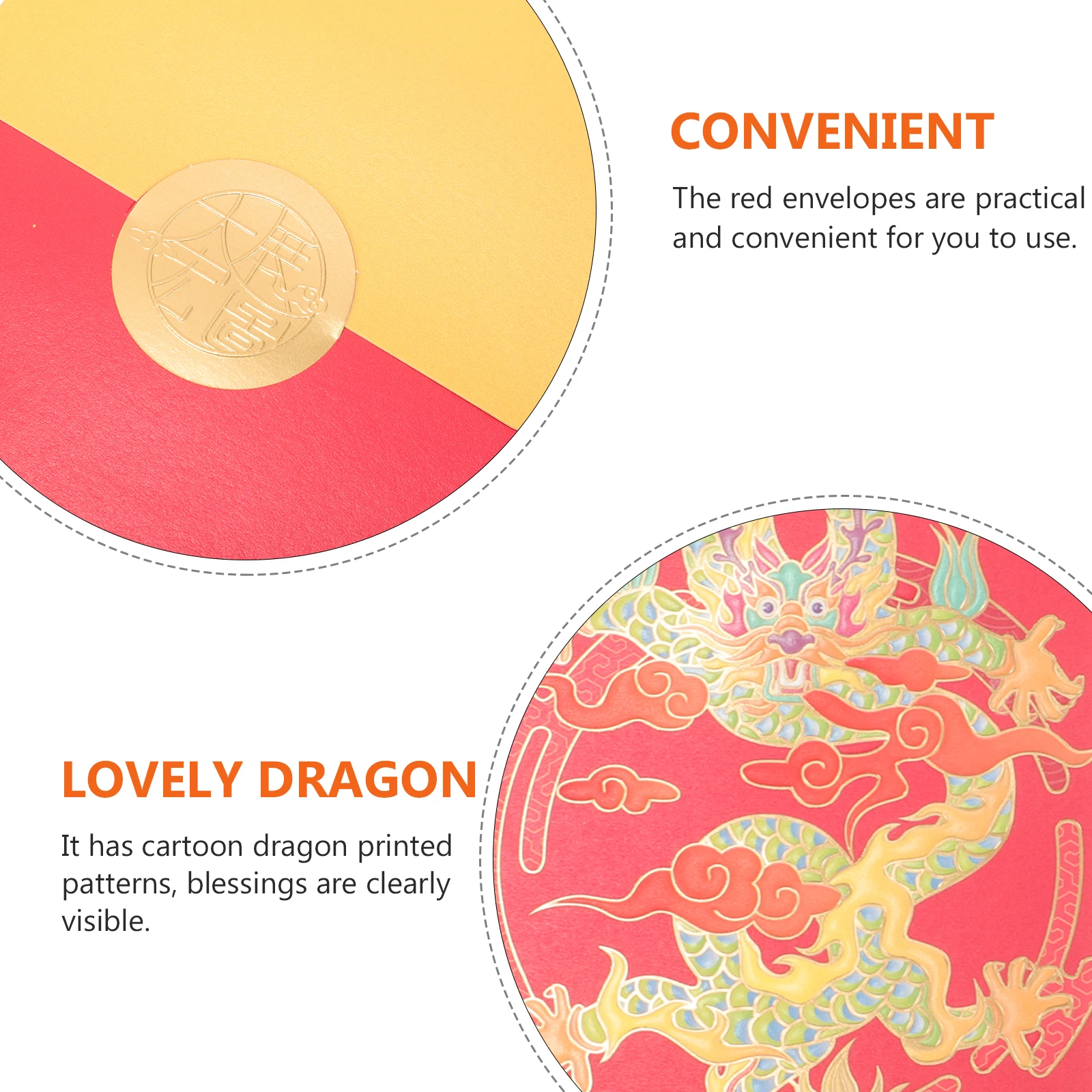 

6 Pcs Red Envelope Bag Chinese New Year Money Pockets Envelopes 's Lunar Paper
