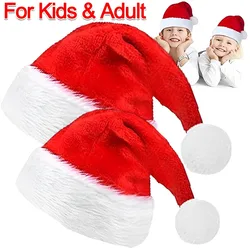 Christmas Hats New Year Thicken Plush Hat Adults Kids Hat Christmas Decorations For Home Xmas Santa Claus Gifts Warm Winter Hat