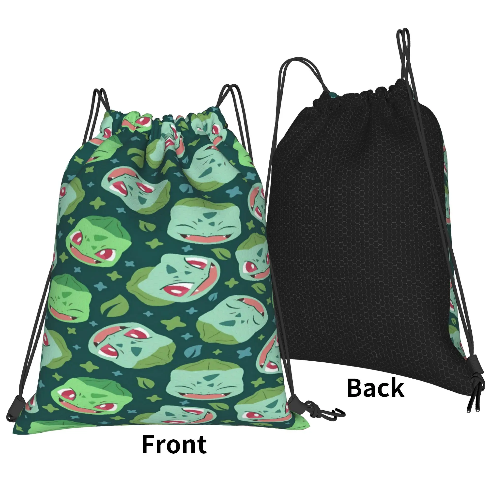 Drawstring Bag Bulbasaur Tiny Cartoon Backpacks  Lightweight Lightweight Sports Sackpack String Bags For Men