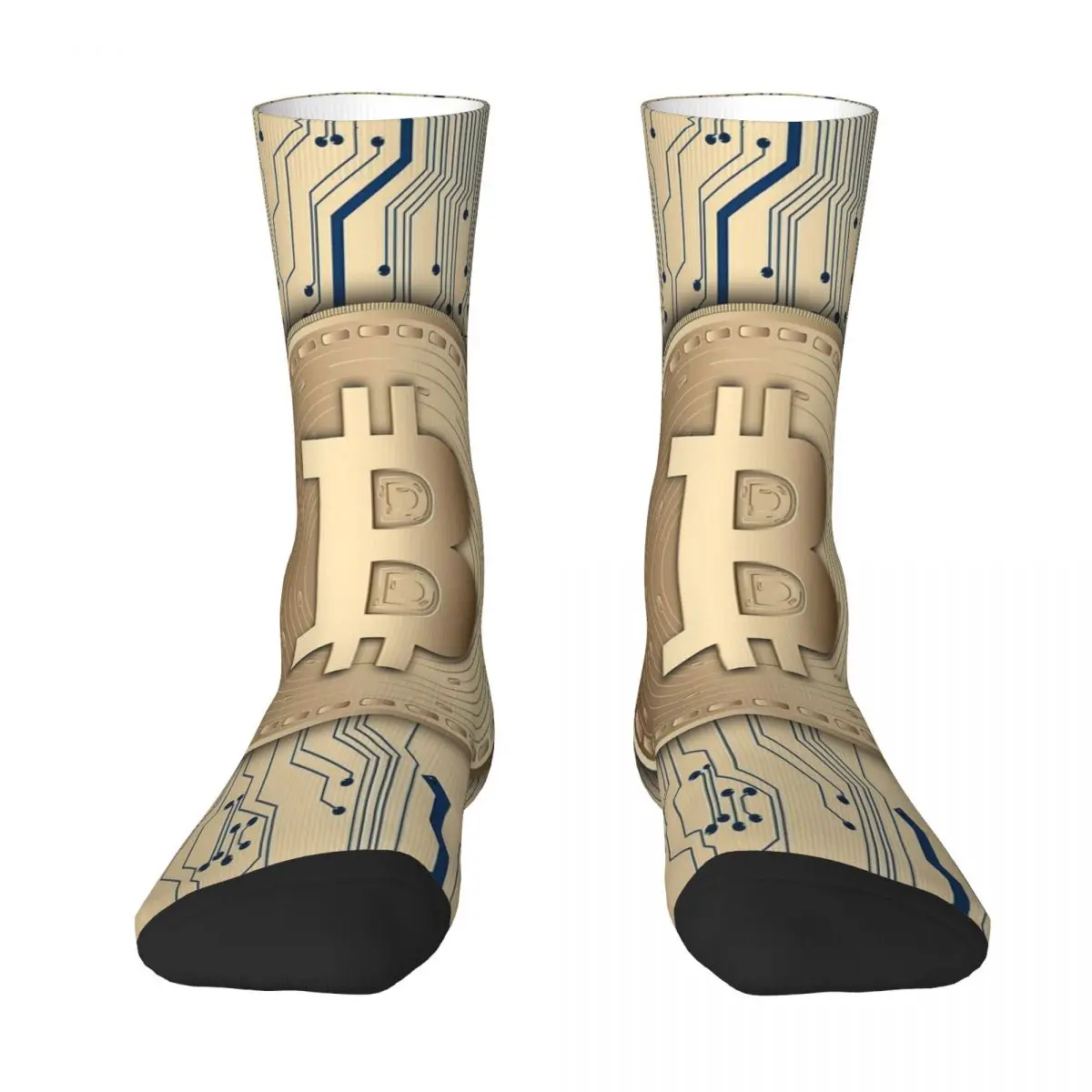 Meias Kawaii com Padrão Cartoon para Compras, Bitcoin e Moeda Virtual, Bit Coin