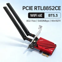 Adaptador WiFi 6E Bluetooth 5,3 PCIE WiFi RTL8852CE Tri-Band 2,4G/5G/6GHz 5400Mbps tarjeta de red inalámbrica para Win 10/11