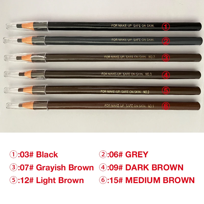 12pcs/set Eyebrow Pencil Makeup Eyebrow Enhancers Cosmetic Tool Art Waterproof Stereo Types Eye Brow Pen Beauty Make up Set