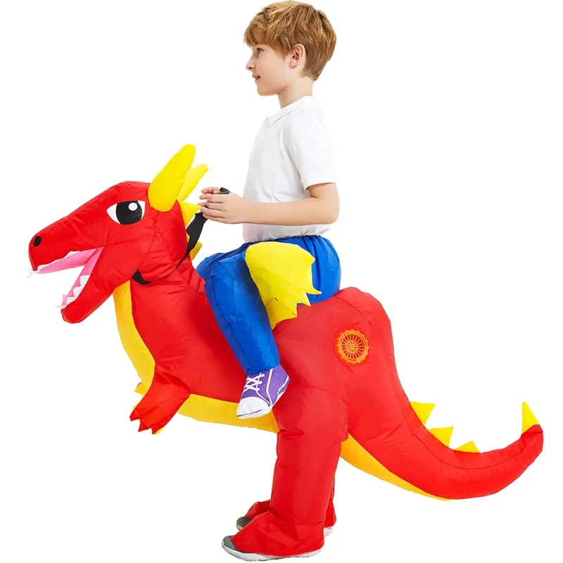 Disfraz de dinosaurio inflable de tricota para niños, traje de anime de dibujos animados, Halloween, Purim, Navidad, cosplay, regalos de cumpleaños