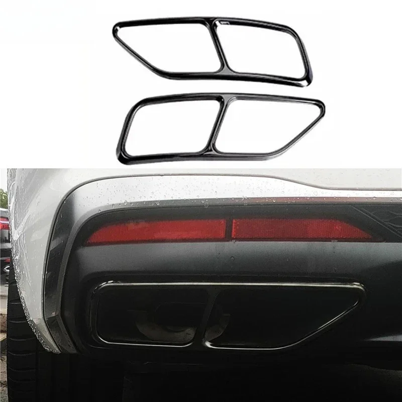 

For Audi A4 B9 2018-2020 2021 A3 2022 Car Muffler Pipe Cover Trim Tail Throat Pipe Exhaust Outlet Covers Decoration Accessories