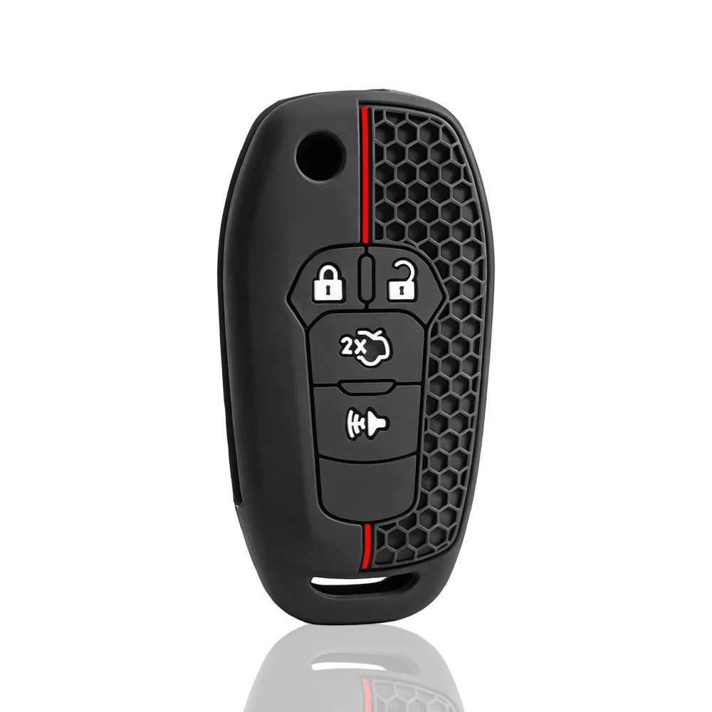 4 Buttons Silicone Car Key Case Cover for Ford Fusion F150 F-150 2015 2016 2017 Folding Keychain Remote Protection Accessories