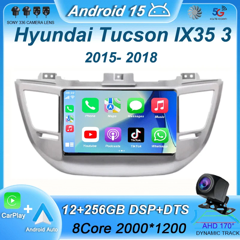 

Android 15Carplay Car Radio For Hyundai Tucson IX35 3 2015 2016 2017 2018 2Din Multimedia Video Player Navigation GPS Head Unit