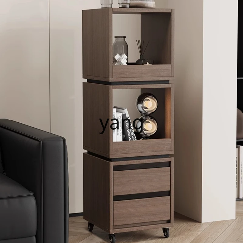 

TGF Italian minimalist walnut floor-to-ceiling bookcase living room advanced storage rack customization