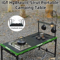 tryhomy IGT Folding Table Tactical Table Hydraulic Lift Portable Camping Table Multifunctional Picnic Table