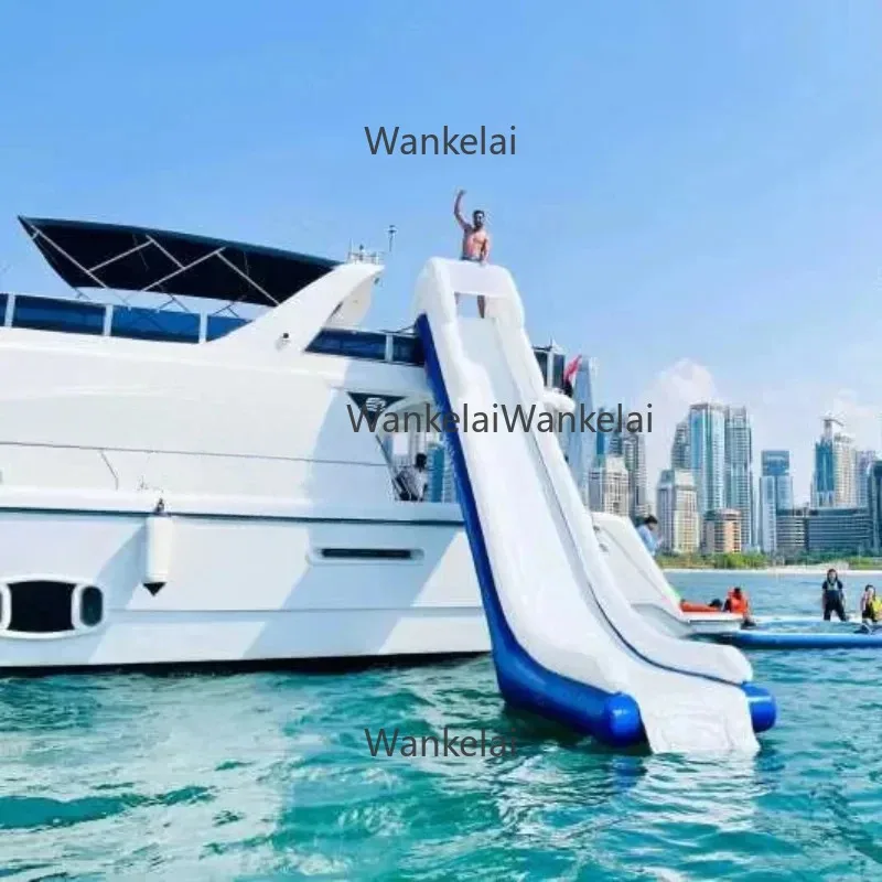 Durable and of high quality Customized  large inflatable boat dock slide inflatable houseboat slide yacht water slide