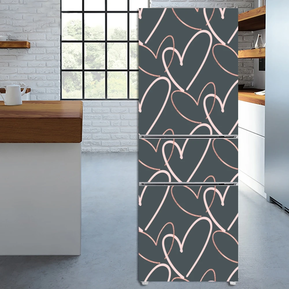 Bling pattern self-adhesive refrigerator sticker decoration pattern refrigerator door sticker PVC waterproof wall sticker