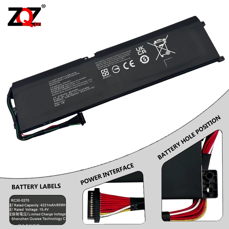 RC30-0270 بطارية الكمبيوتر المحمول ل الماسح بليد 15 قاعدة الشبح 2018 سلسلة دفتر RZ09-03006 RZ09-0270 RZ09-02705E75-R3U1