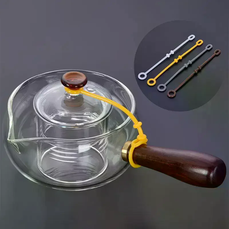 Silicone Teapot Lid Fixing Straps Leak-Proof Clips Heat-resistant Anti Slip Ensure The Lid Stays Securely Locked In Place 1/4pc