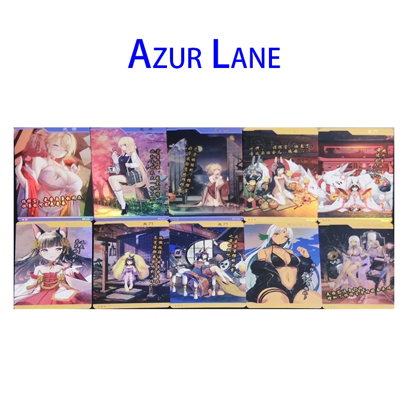 

10Pcs/set Azur Lane Homemade Board Game Card Bronzing Collection Card Hms Victorious Anime Characters Christmas Gift Kids Toys