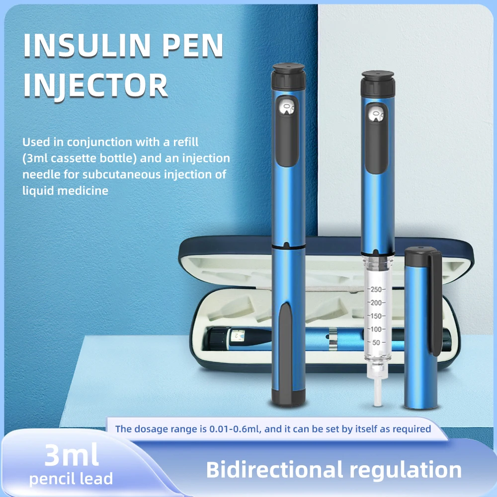 Stylo d'injection d'insuline pour le diabète, la glycémie, la stylo d'injecteur d'insuline pour les soins de santé domestiques, aide à réduire le sucre dans le sang