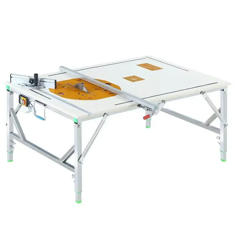 Multifunctional Foldable Lifting Woodworking Saw Table Portable Flip Over Table Saw Workbench
