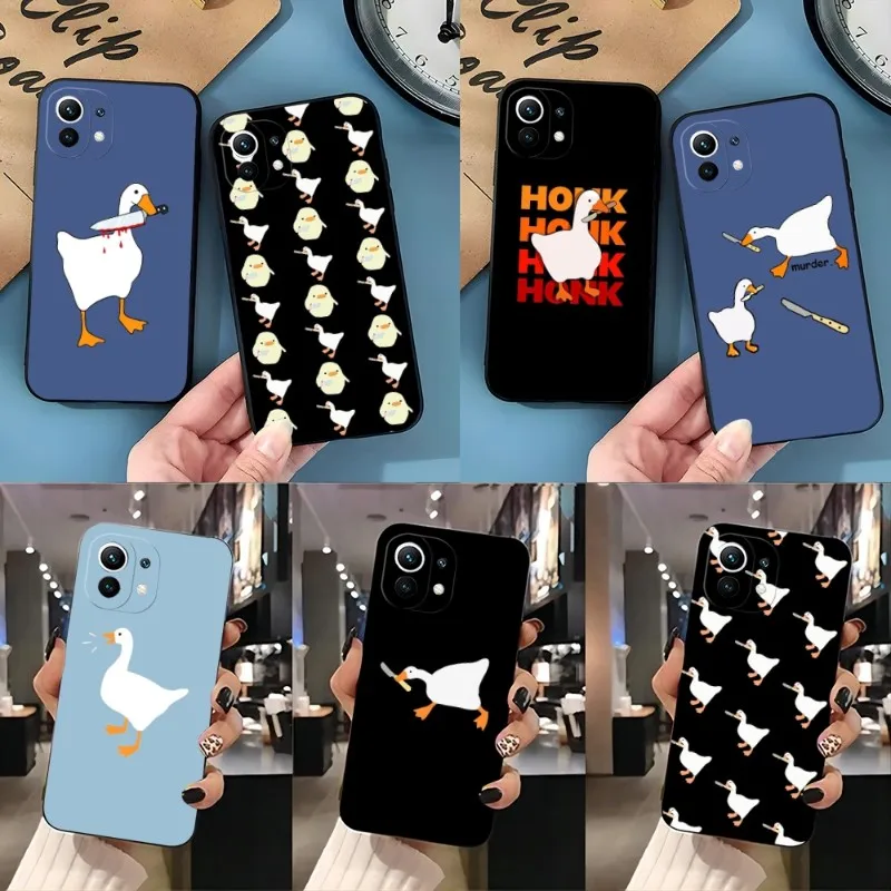 HONK DUCK Phone Case For Redmi K40 K30 K20 Pro Plus K50 Gaming Extreme GO 8 8A 9 9A 9C 9T 10 10X Black Silicone Cover