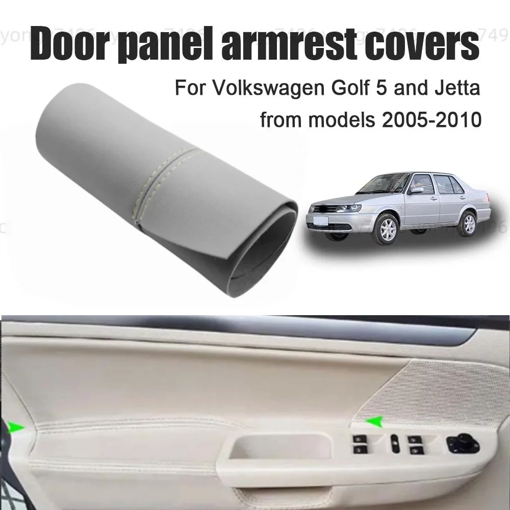

Ash leather Door panel armrest covers Black For Volkswagen Golf 5 and Jetta from models 2005 2006 2007 2008 2009 2010