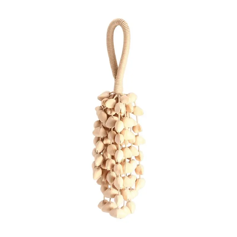 

Dropship-Seed Shell Shaker 96 Natural Fruit Nut Shells Hand Cranked Wind Chime Seed Shell Sound Healing Instrument