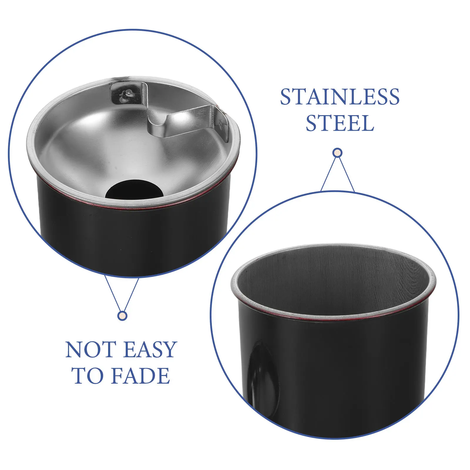 2 Pcs Auto Windproof Ashtray for with Lid Smokeless Car Black Vehicle Cup Holder
