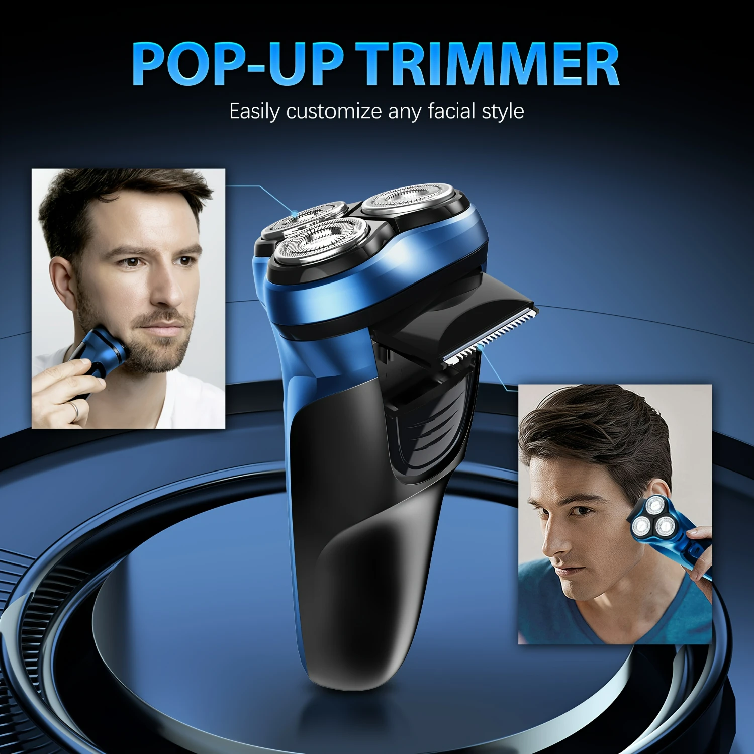 ماكينات حلاقة Sejoy عالية الجودة لاسلكية قابلة لإعادة الشحن للرجال مع ماكينة تشذيب منبثقة - تصميم ممتاز قابل للغسل مع شاشة LED