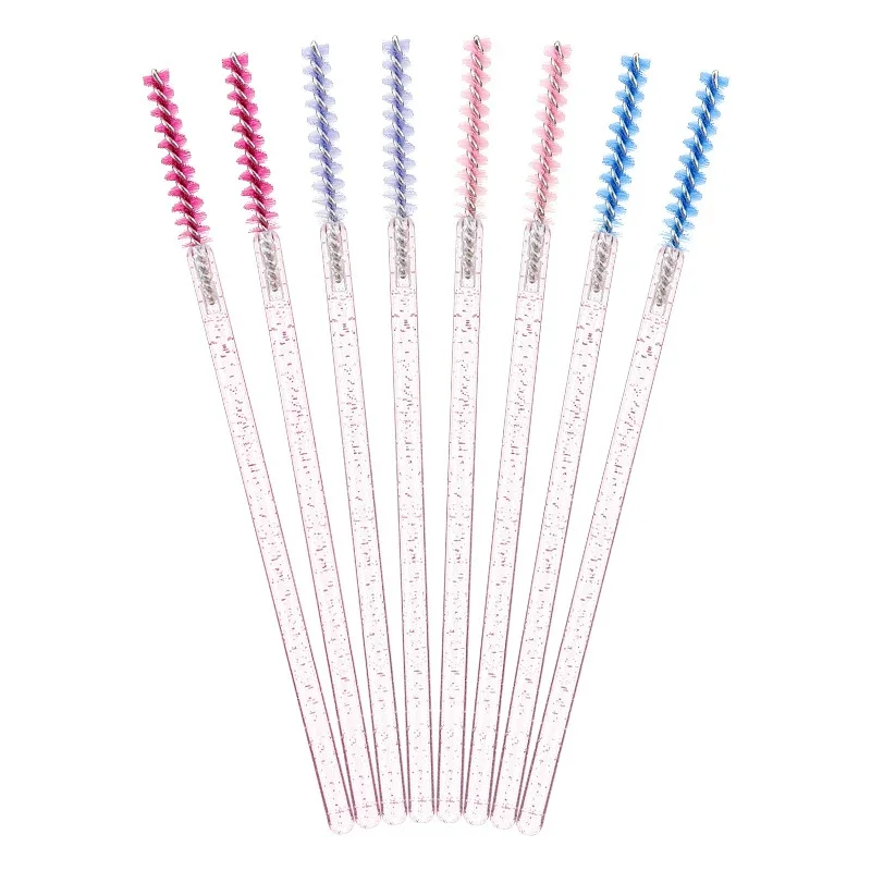 50 個まつげエクステンションレインボークリスタルマスカラワンドアプリケータースプーラーまつげ化粧ブラシセットメイクアップツール