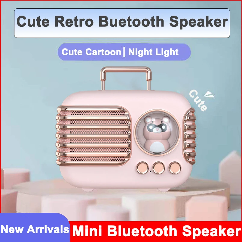 

New Bluetooth Speaker Pink Mini Portable Creative Cartoon Outdoor Audio Stereo Wireless Sound Box Subwoofer Support TF Card