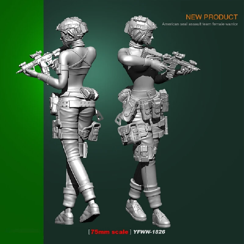 

75mm Navy Seal Beautiful Soldier Resin Model Figure Gk Micro Miniature 3d Printed White Model Toy Unassembled And Unpainted Kit