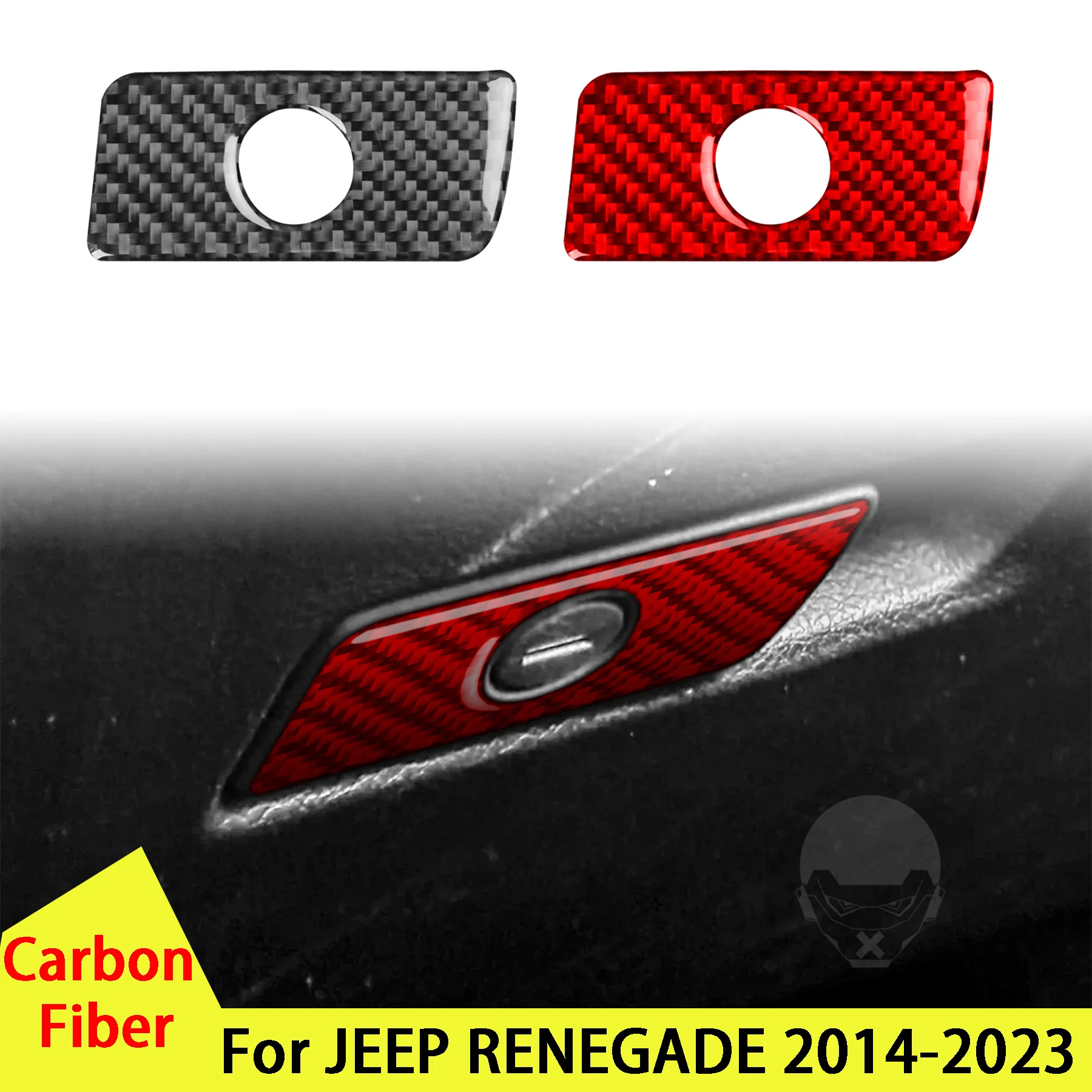 Carbon Fiber Automotive Passenger Side Glove Box Handle Switch Panel FOR JEEP RENEGADE 2014-2023 Interior Accessory Stickers