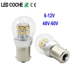 Led Coche S25 6V BA15S 1156 P21W Led 12V 48V Forklift Light Car Turn Signal Auto Reverse Lamp Bulb Navigation Lights Warm white