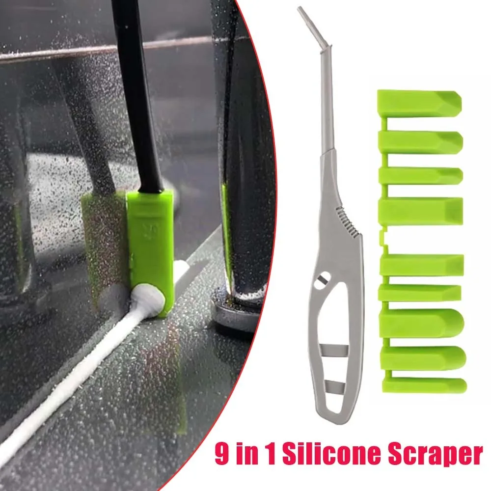 

9 in 1 Silicone Scraper Multifunction Glue Remover Sealant Finishing Edge Smoothing Caulking Applicator Gap Cleaning Tool