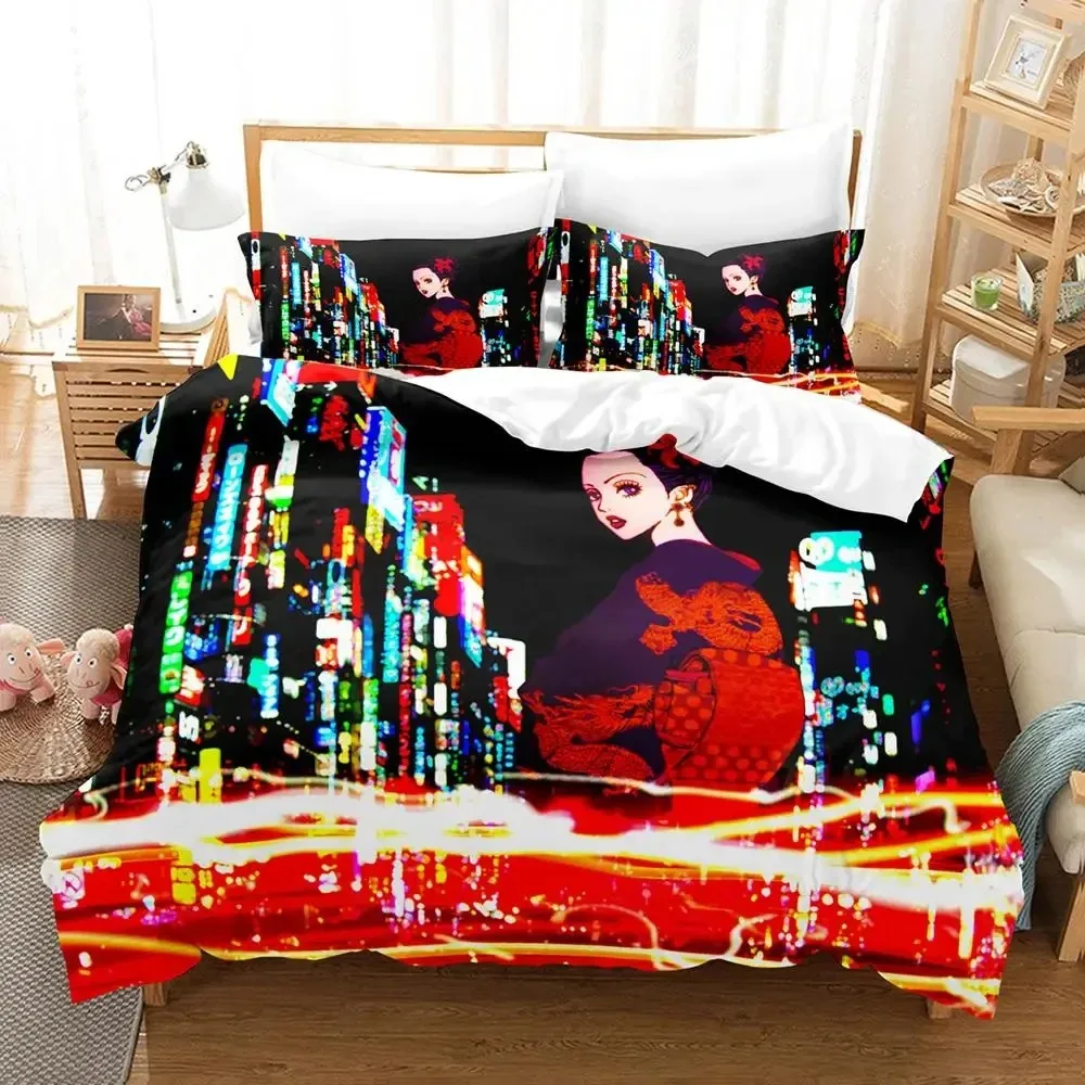 Anime Nana Black Stones Bedding Set Duvet Cover Bed Set Quilt Cover Pillowcase Comforter king Queen Size Boys Adult Bedding Set