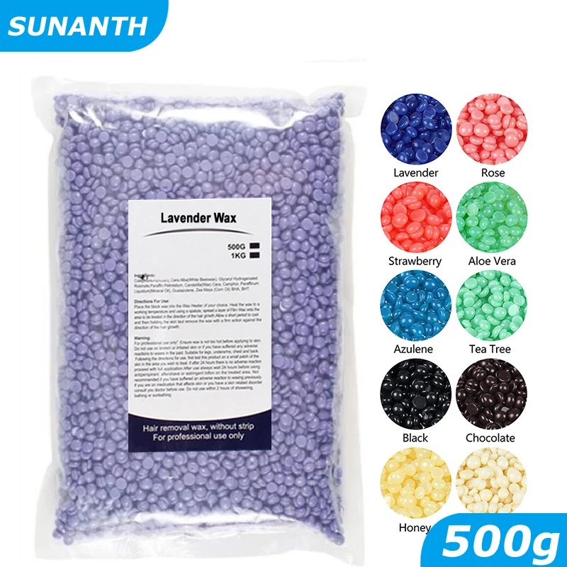 500g/Pack Wax Beans Depilatory Hot Film Pellet Removing Bikini Face Hair Legs Arm Hair Removal Bean Unisex Hair Removal
