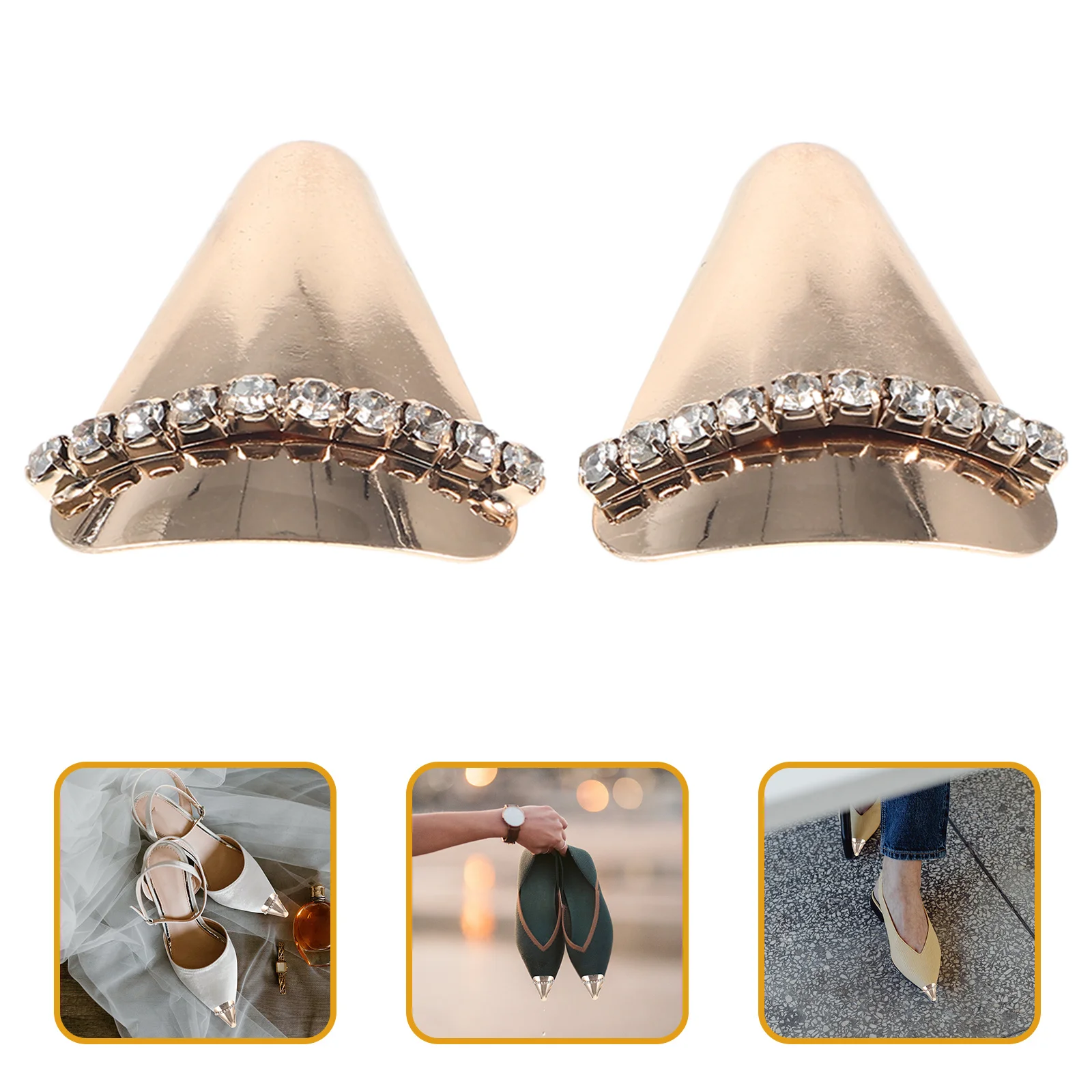 

1Pair Metal Shoe Tip Caps Protective Covers Decorative High Heel Pointed Protector Shoe Toe Caps High Heels Pointed Protector