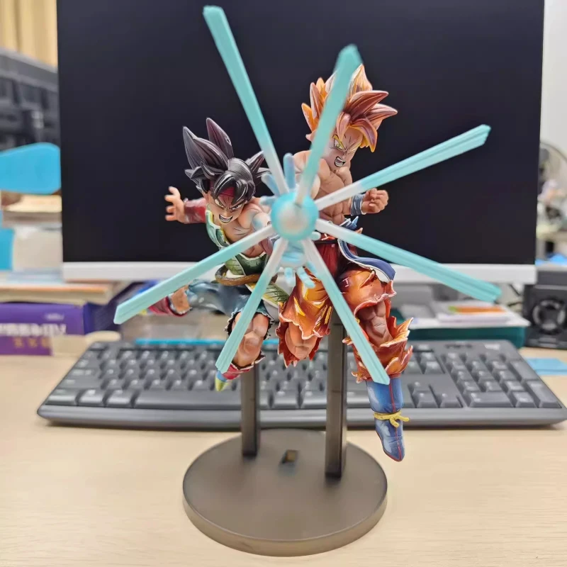 

New Dragon Ball Goku Bardock Father Son Kamehameha Repainted Figure Collectible Statue Desktop Decor For Anime Fans Collectors