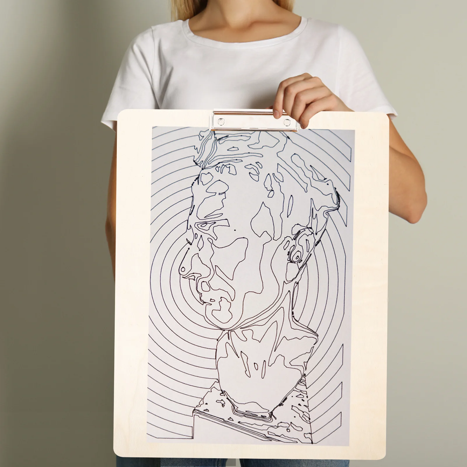 Sketchpad Board Drawing Foldable Sketching Wooden Sketchboard Stainless Steel Clip