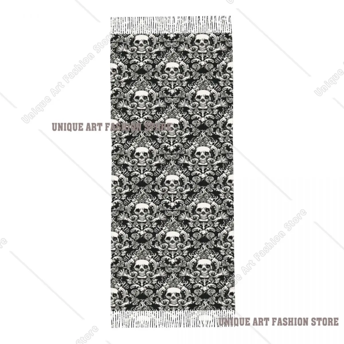 مخصص طباعة خمر هالوين الأسود القوطية الجمجمة وشاح دمشق النساء الرجال الشتاء الدافئة الأوشحة شال التفاف