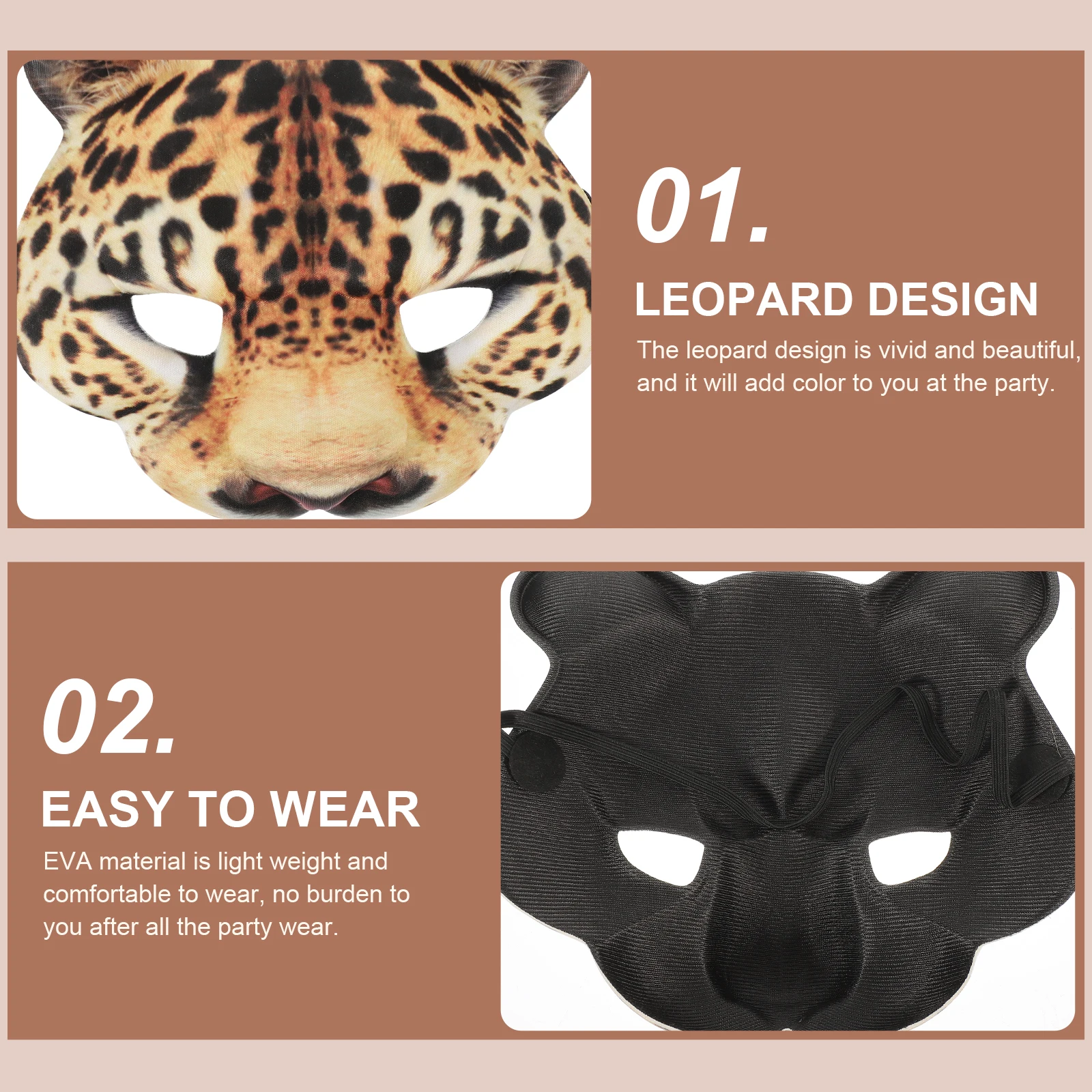 

Cheetah Mask Half Face Leopard Cosplay Costume Animal Masquerade Halloween Masks Animals