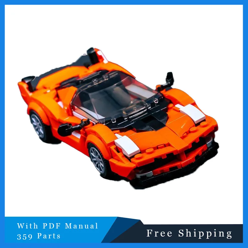 

359PCS MOC Creative Cool Orange City Speed Sports Car Building Blocks Model Children DIY Assembly Toy Set Christmas Gift For Boy