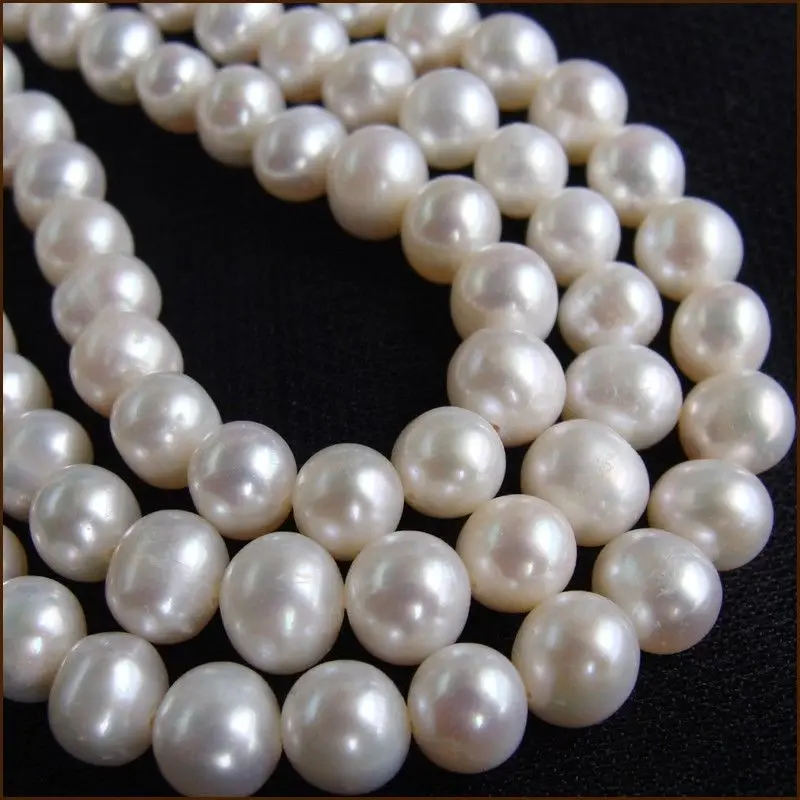 

Wholesale AA+ 6-7mm Near Round Genuine White Freshwater Pearl Loose Beads Strand 15" Free Shipping