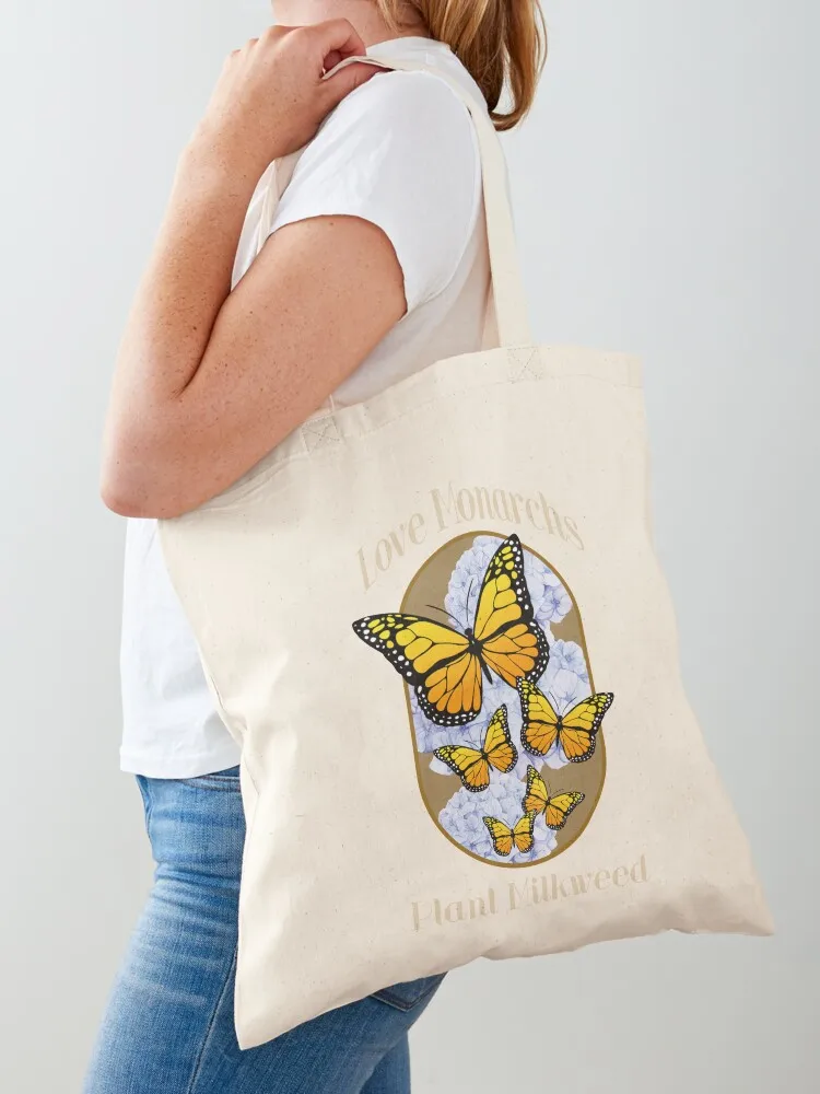Gift for Butterfly Lovers Love Monarchs Plant Milkweed Tote Bag Customizable tote bag Lady bags female bag