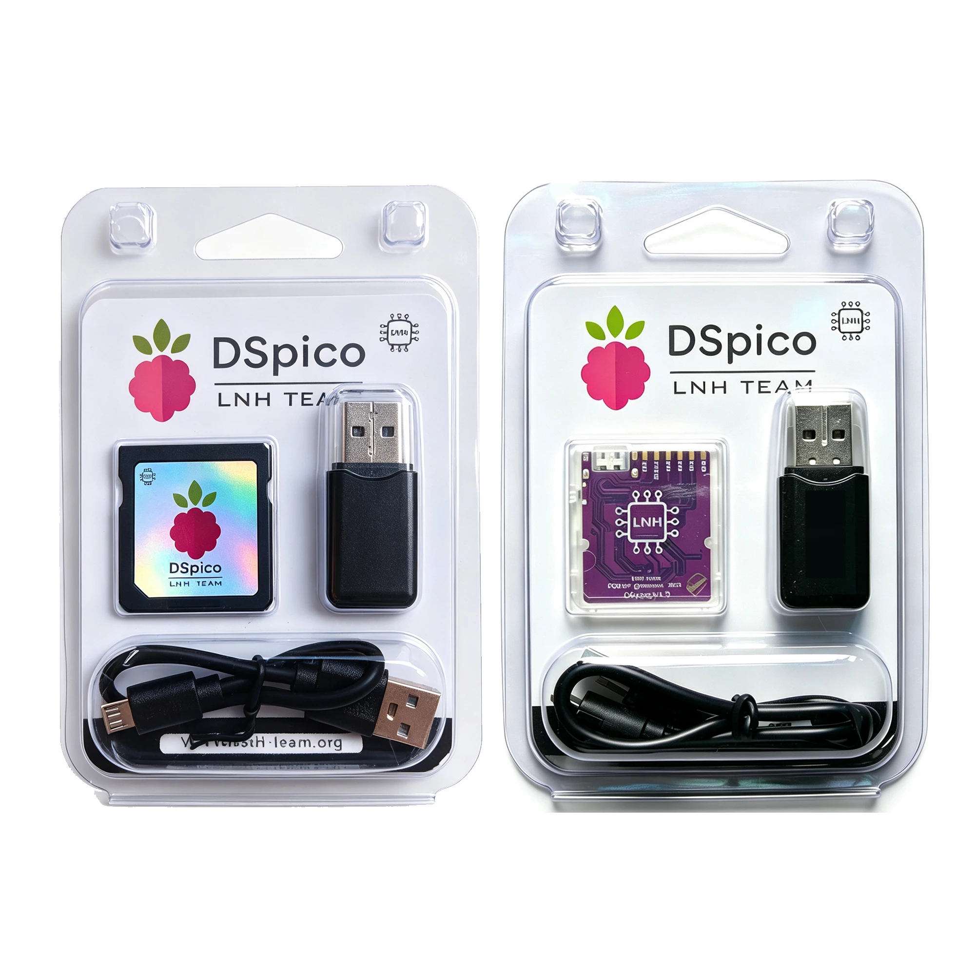 Image of DSpico Open-Source Game Reader Cart Schwarz Klar Weiß Geformtes Gehäuse RP2040 MCU DS Mode Pico Launcher Kompatibel mit NDS NDSL DSi