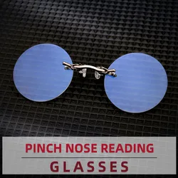 The new Portable nose clip reading glasses men's and women's round Blue light blocking reading glasses