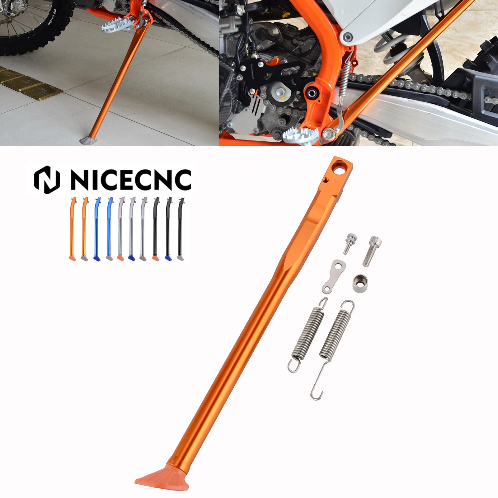 NICECNC Kickstand Side Stand Spring Kit For KTM EXC 125 200 250 300 380 400 450 500 525 SX XC-W XCF-W EGS 1998-2007 Husqvarna