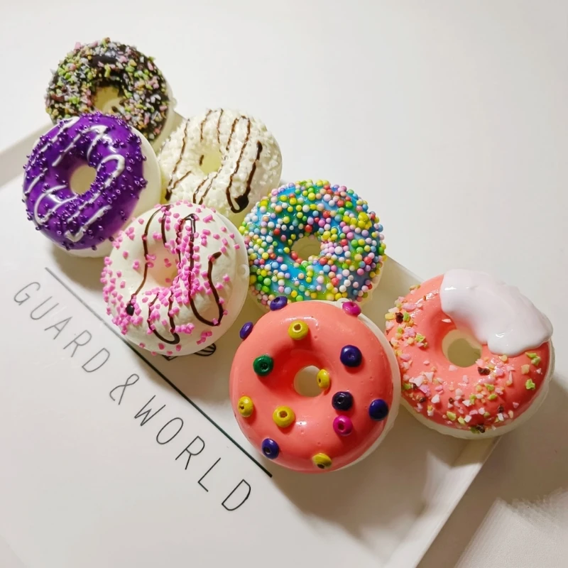 Faux Donut Realistic Artificial Dessert Toy Food Cakes Decorations for Doughnut Party New Years Party Supplies Favor Drop Ship