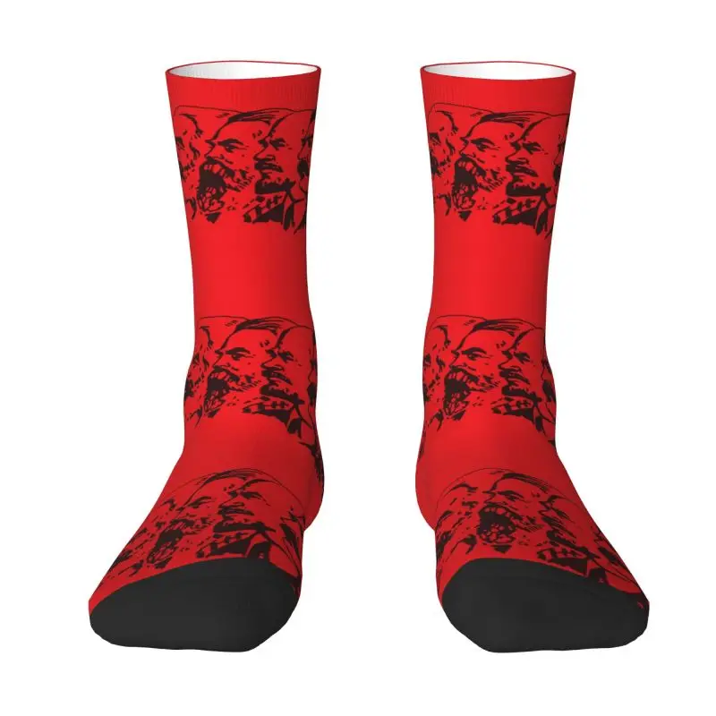 Marx Communism Flag Socks Men Women Warm 3D Printed Russian Russia Soviet Union USSR CCCP Flags Sports Football Crew Socks