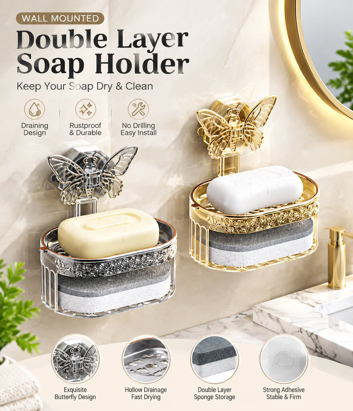 Porte-savon à ventouse Butterf - Soap Making Tray avis et prix
