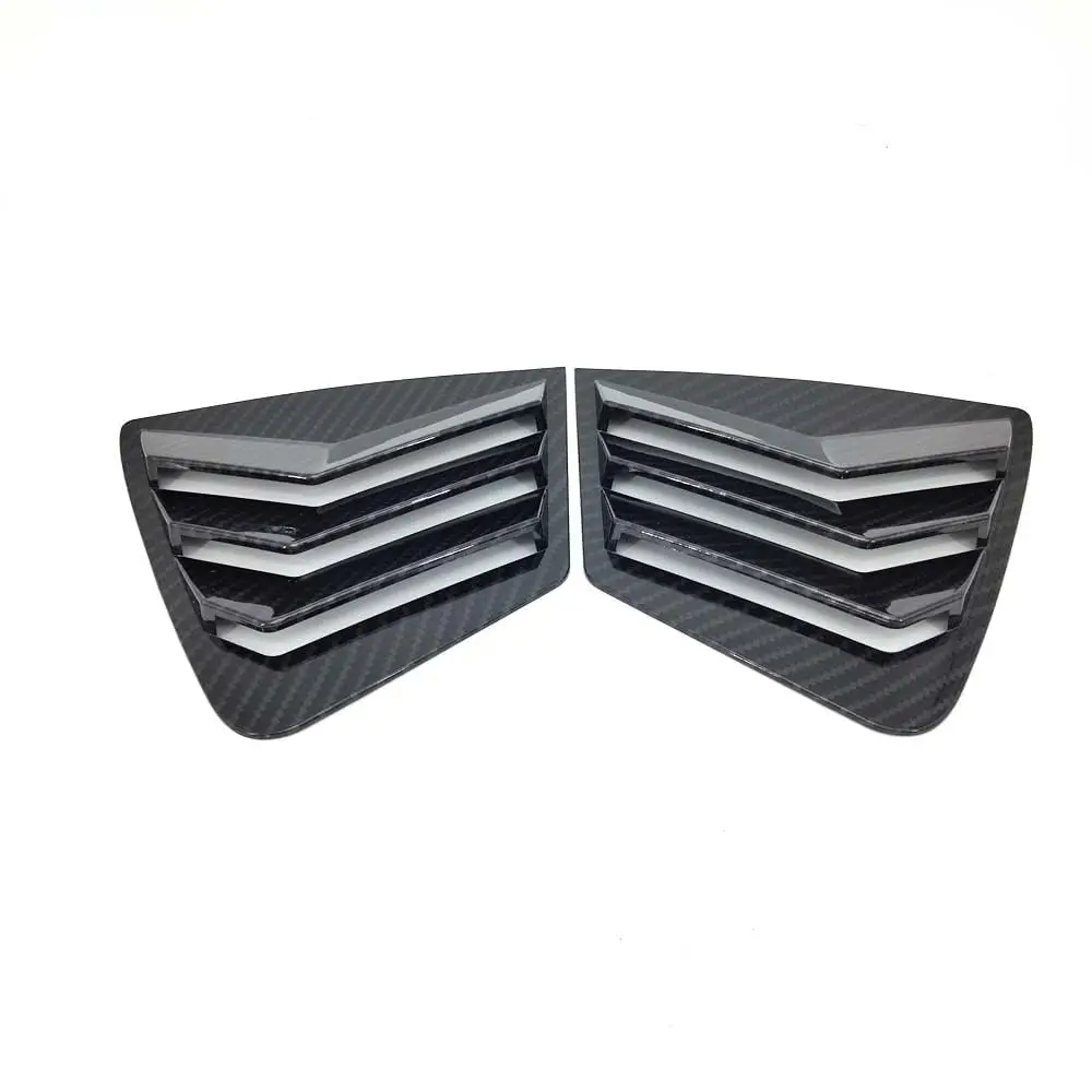 Carbon Fiber Look Rear Side Quarter Window Louver Trim For Honda Civic 2012-2015