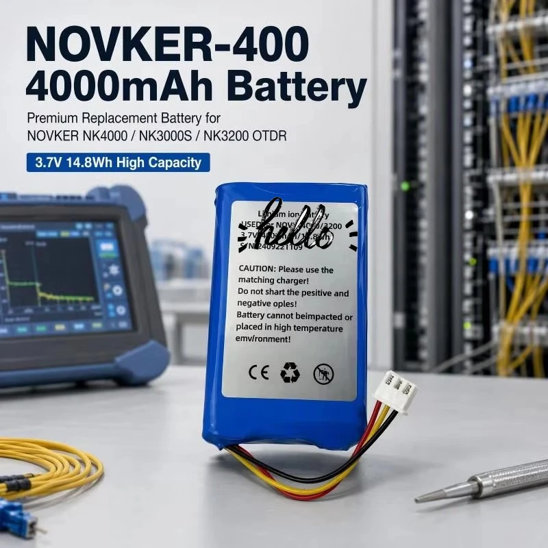 NOVKER-400 4000mAh Replacement Li-ion Battery Compatible with NOVKER NK4000 NK3000S NK3200 Fiber Optic OTDR Tester